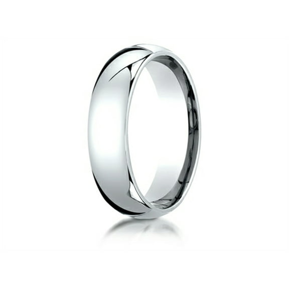 Benchmark� Platinum 6mm Slightly Domed Super Light Comfort-fit Wedding Band / Ring
