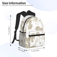 thumbnail image 4 of Vsdgher Vintage Stylized White Color Print Unisex Large Capacity Bookbag Schoolbag Casual Daypack for High School/College/Teens/Travel/Work, 4 of 8