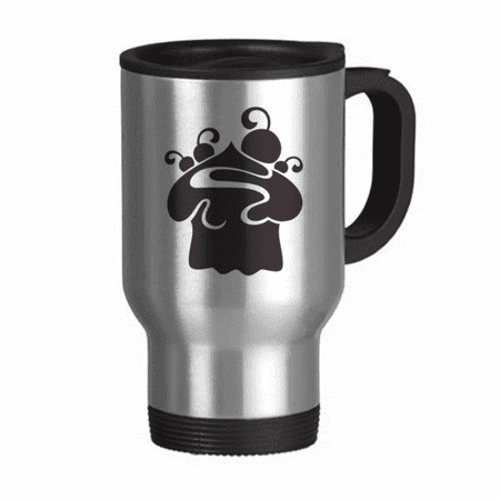 

Black Cherry Ice Outline Travel Mug Flip Lid Stainless Steel Cup Car Tumbler Thermos