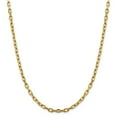 thumbnail image 1 of Real 14kt Yellow Gold 4.9mm Semi-solid Diamond Cut Open Link Cable Chain; 18 inch; for Adults and Teens; for Women and Men, 1 of 5