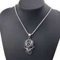 thumbnail image 5 of Collar con colgante de calavera de acero inoxidable, cadena de calavera, estilo gótico, hip hop, punk rock, para hombre, 5 of 5