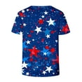 thumbnail image 5 of Qetyuw Independence Day Shirts for Women Summer Patriotic Red White and Blue Print Tshirts Tunic Short Sleeve Tees V Neck Blouses Tops Work Tops for Women, 5 of 5