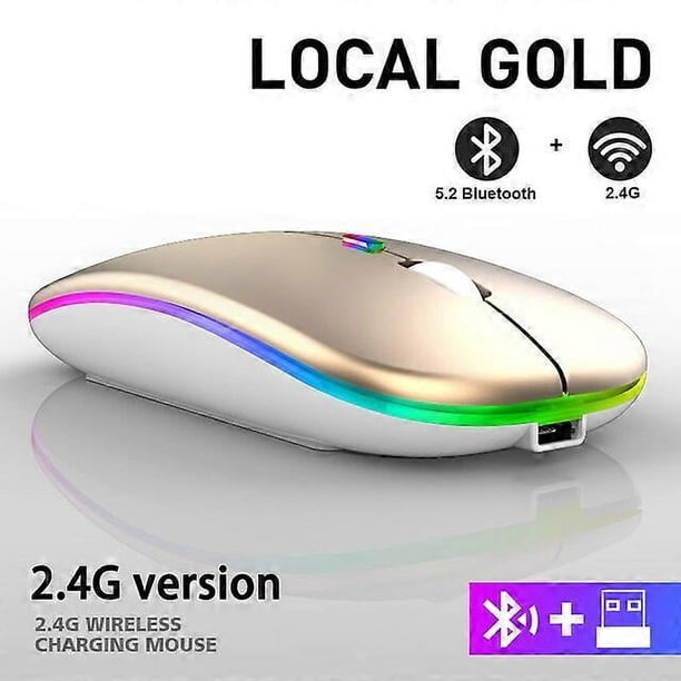 Nuevo ratón inalámbrico Bluetooth con USB recargable RGB 2,4 GHz 1600 DPI