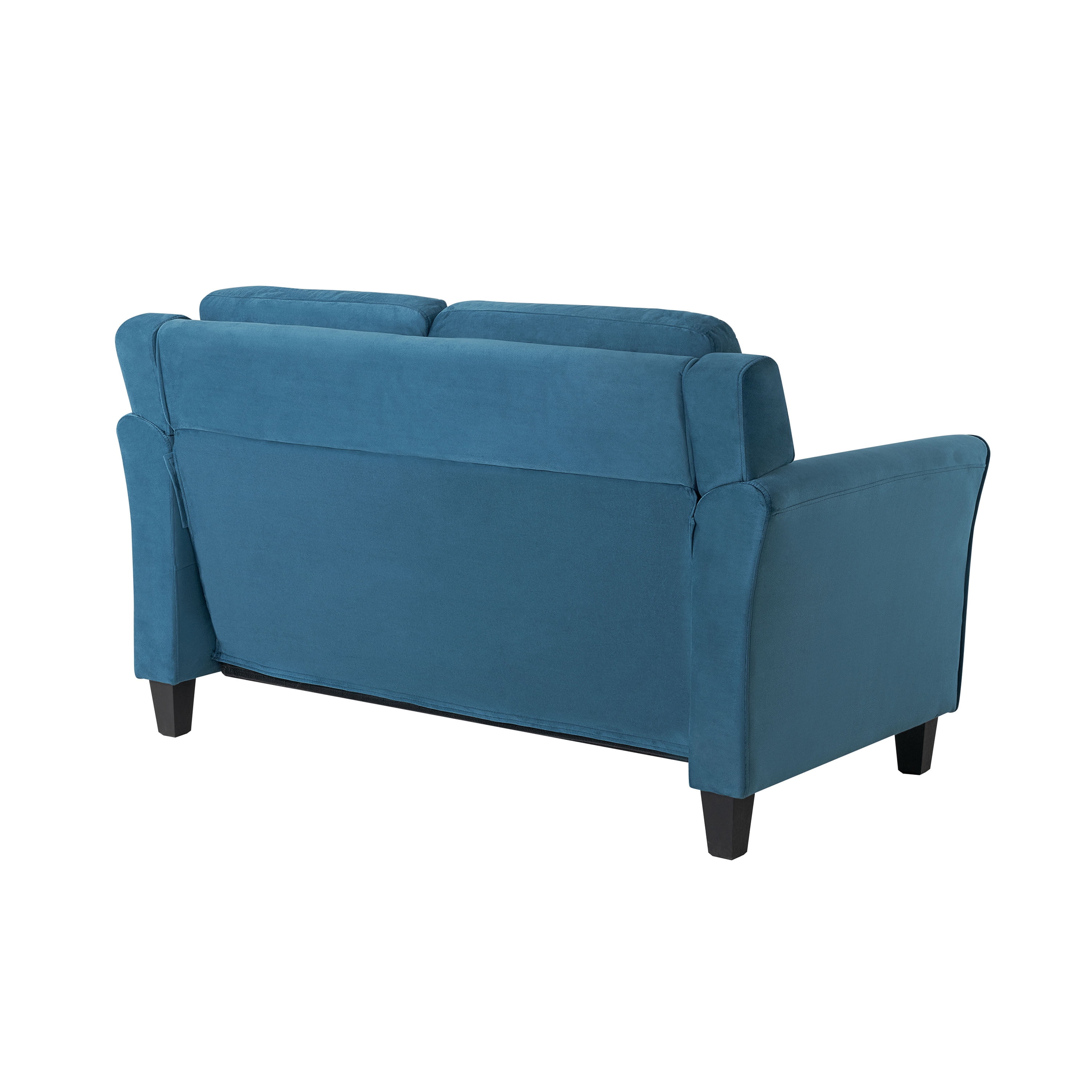 Lifestyle Solutions Taryn Loveseat with Curved Arms, Blue Fabric