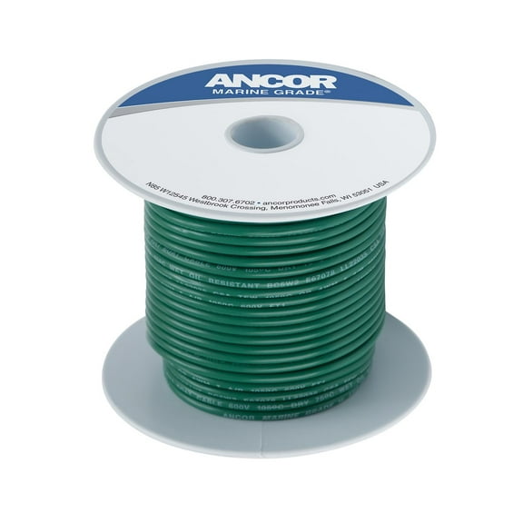 Ancor 100310 Marine Grade Electrical Primary Tinned Copper Boat Wiring (18-Gauge, Green, 100-Feet)