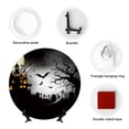 thumbnail image 4 of Yiaed Happy Halloween 1 Print Bone China Decorative Plate Ceramic Dinner Plates Art Crafts with Display Stand-10in, 4 of 6