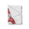 thumbnail image 2 of Fashion Soft Flannel Fleece Throw Blanket, Bad Day Make up Words Sensual Beauty Charm Theme Inspirational Art Print, Cozy Plush for Indoor and Outdoor Use, 60" x 80", White and Coral, by Ambesonne, 2 of 5