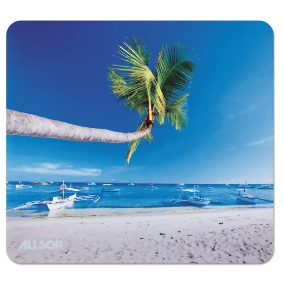 Allsop® Naturesmart Mouse Pad, Outrigger Beach Design, 8 1/2 X 8 X 1/10