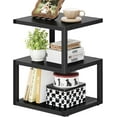 thumbnail image 3 of Side Table with 3-Tier Storage, S-Shape Bedside End Table for Small Spaces, 21.6'' Small Nightstand for Living Room, Bedroom, Easy Assembly, Black, 3 of 14