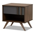 thumbnail image 2 of Baxton Studio Naoki Modern and Contemporary Two-Tone Grey and Walnut Finished Wood 1-Drawer Nightstand, 2 of 9