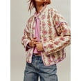 thumbnail image 3 of Gupgi Manteaux Matelassés Courts pour Femmes à Imprimé Floral, Ouvert à l'Avant, Doudoune Légère, Manteau Matelassé Rembourré, 3 of 7