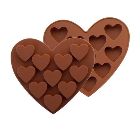 

Cake Molds Heart Shaped Silicone Chocolate Candy DIY Baking Trays 10-Cavity Mold