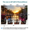 thumbnail image 3 of Peel and Stick Wallpaper Sunrise Amsterdam Bridge Spring Bicycles Flowers Canal Sunset Modern Art Wall Mural Decor Self Adhesive and Removable 69in x 98in, 3 of 8