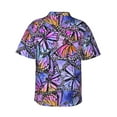 thumbnail image 3 of Uemuo Watercolor Butterflies Printed Regular Fit Short Sleeve Casual Hawaiian Shirt for Men,Aloha shirt,Tropical shirt,Floral print shirt,Vacation Beach shirt-XX-Large, 3 of 9