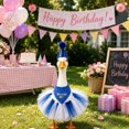 thumbnail image 6 of RUINIXCW Porch Goose Birthday Outfit for 23 inch Cement Plastic Goose Statue Accessories Garden Porch Goose Clothes Crown Hat with Scarf and Tulle Skirt Set Yard Patio Lawn Art Decor (No Goose), 6 of 7