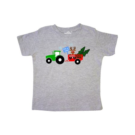 

Inktastic Christmas Tractor with Cute Reindeer Gift Toddler Boy or Toddler Girl T-Shirt