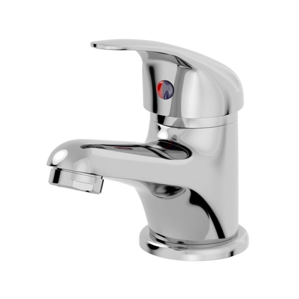 Modern Bathroom Mono Wash Basin Sink Mixer Tap Brass Curved Single Lever Chrome 