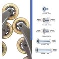 thumbnail image 3 of 46 Pcs Arbre de Remplacement pour Patin en Ligne Accessoires de Remplacement pour Patin à Roulettes en Alliage d'Aluminium Ensemble de Roues de Patin Comprend Axes Vis & Clé & Espace, 3 of 5