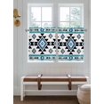 thumbnail image 7 of Half Window Curtains 24 Inches Long, Blue Aztecs Window Treatment Curtain Drapes, Southwestern Stripe Native American Boho Short Curtains Tiers for Kitchen Over Sink, 27.5"x24", 2 Panels, 7 of 7