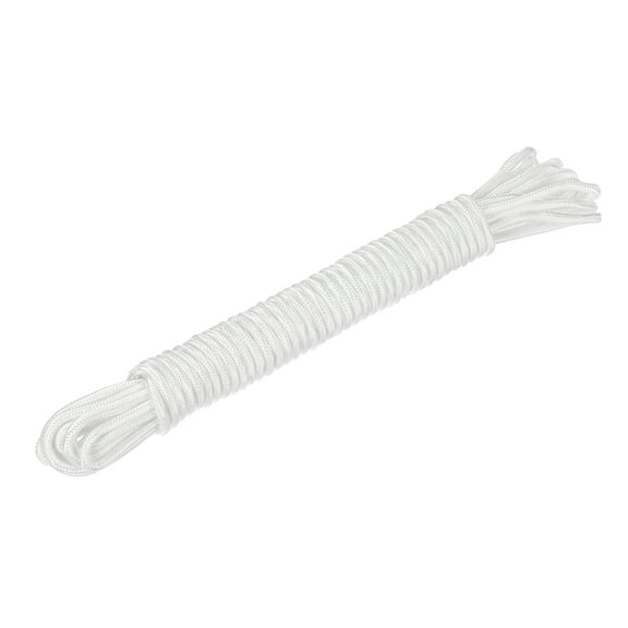 Uxcell Polypropylene Rope Braid Cord 15M/49.2ft 8mm Dia White