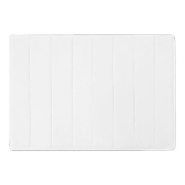 Bath Mat Woven Memory Foam White