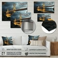 thumbnail image 4 of Designart "Golden Gate Monochrome Yellow Bridge I" Architecture Metal Art Living Room, 4 of 5