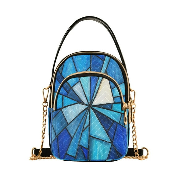 WOBOGO Blue Irregular Glass Ladies Chain Shoulder Bag Fashion Designer Handbag Versatile Classic Style