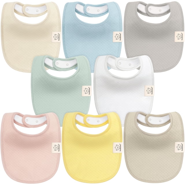 Baberos para bebés Food Bib KeaBabies de algodón orgánico, paquete de 8