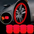 thumbnail image 4 of GLFILL 4Pcs/Set Glowing In Dark Universal Fluorescent Car Wheel Tire Valve Cover, 4 of 9