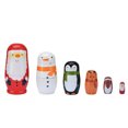 thumbnail image 1 of 6 piezas muñecas de madera de Navidad regalo de muñeco de nieve de Navidad artesanía hecha a mano adornos de decoración del hogar para fiestas Inevent FN000184-00, 1 of 7
