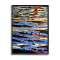 Stupell Industries Ball Floating Reflective Water Ripples Vivid Light Graphic Art Black Framed Art Print Wall Art, Design by Alan Weston