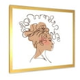 thumbnail image 2 of Designart 'One Line Portrait of Afro American Woman I' Modern Framed Art Print, 2 of 4