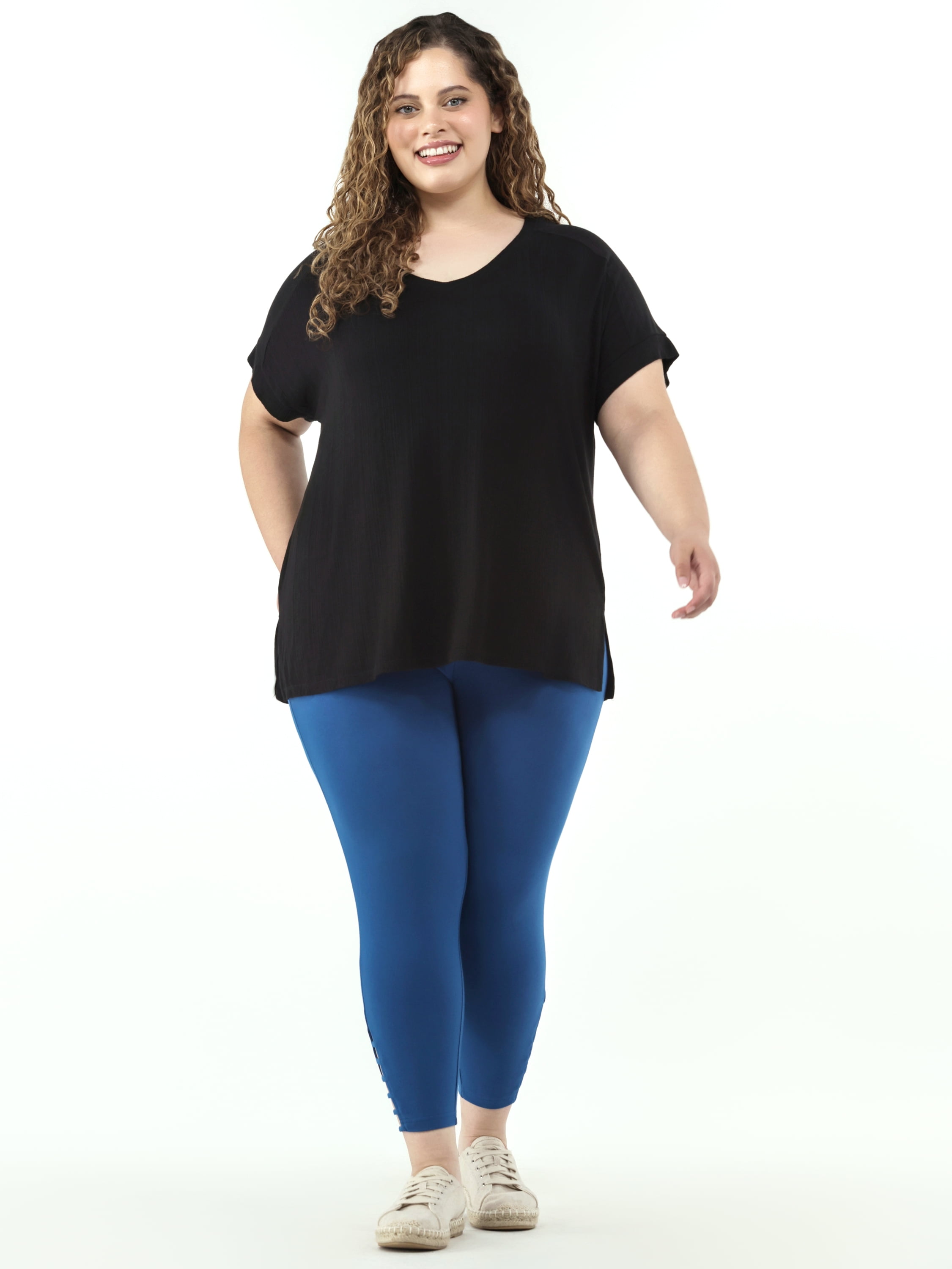 Terra & Sky Women's Plus Size Capri Ladder Legging, Sizes 0X-5X
