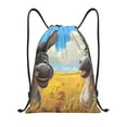 thumbnail image 1 of Xecao Funny Countryside Donkey Pattern Sports Drawstring Backpack - String Swim Gym Bag with Wet Proof Pocket for Women&Men-Medium, 1 of 6
