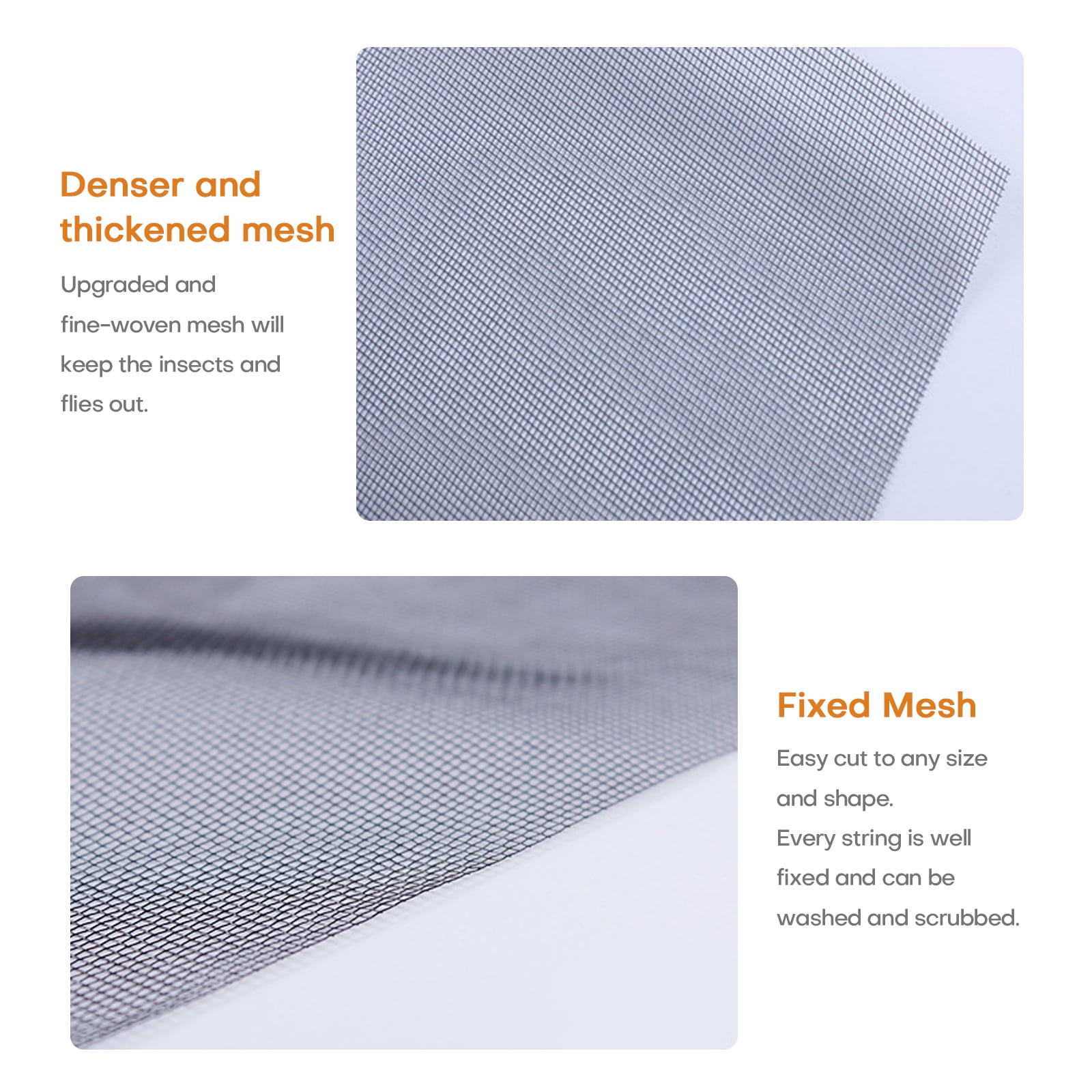Window Fiberglass Screen Roll Screen Mesh Replacement Diy Custom for Window Doors Patio Porch, 36" x 100', Gray