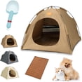 thumbnail image 1 of Pop-Up Pet Tent, Indoor/Outdoor Portable Hideaway for Cats & Small Dogs, Washable Mesh Window, Coffee, L, 1 of 7