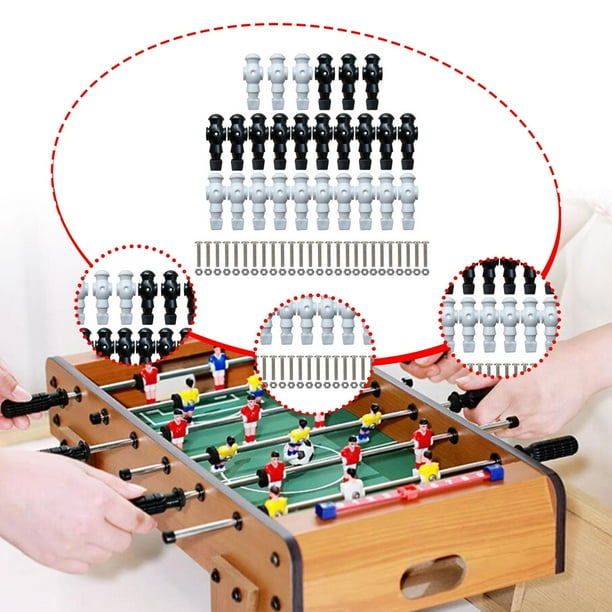 26x Futbolines de Mesa Futbolín Accesorios Componentes de Fácil Instalación y negro