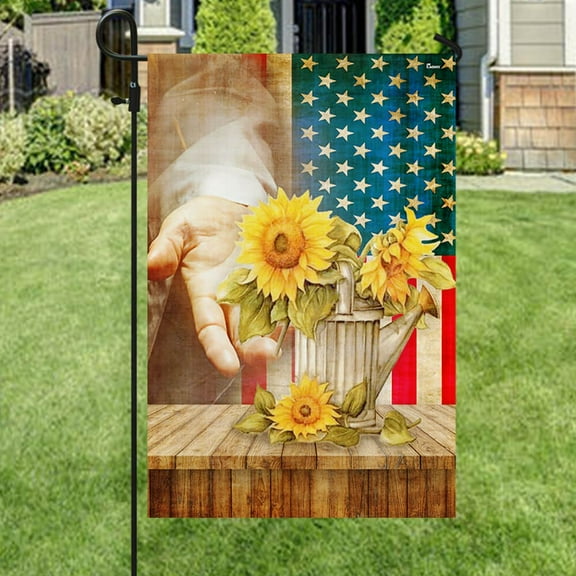 FLAGWIX American Flag - Jesus With Sunflower Flag TTV464F - Garden Flag (11.5" x 17.5")