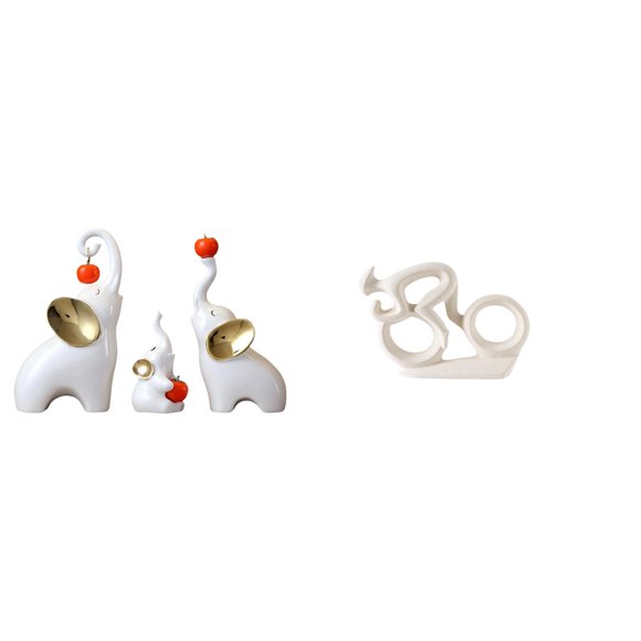 Colección De Esculturas De Elefantes Y Figuras De Bicicletas Deportivas De Porcelana Para Escritorio, Sala De Estar, Dormitorio, Oficina, Chimenea, Estantería O Decoración De Interiores.