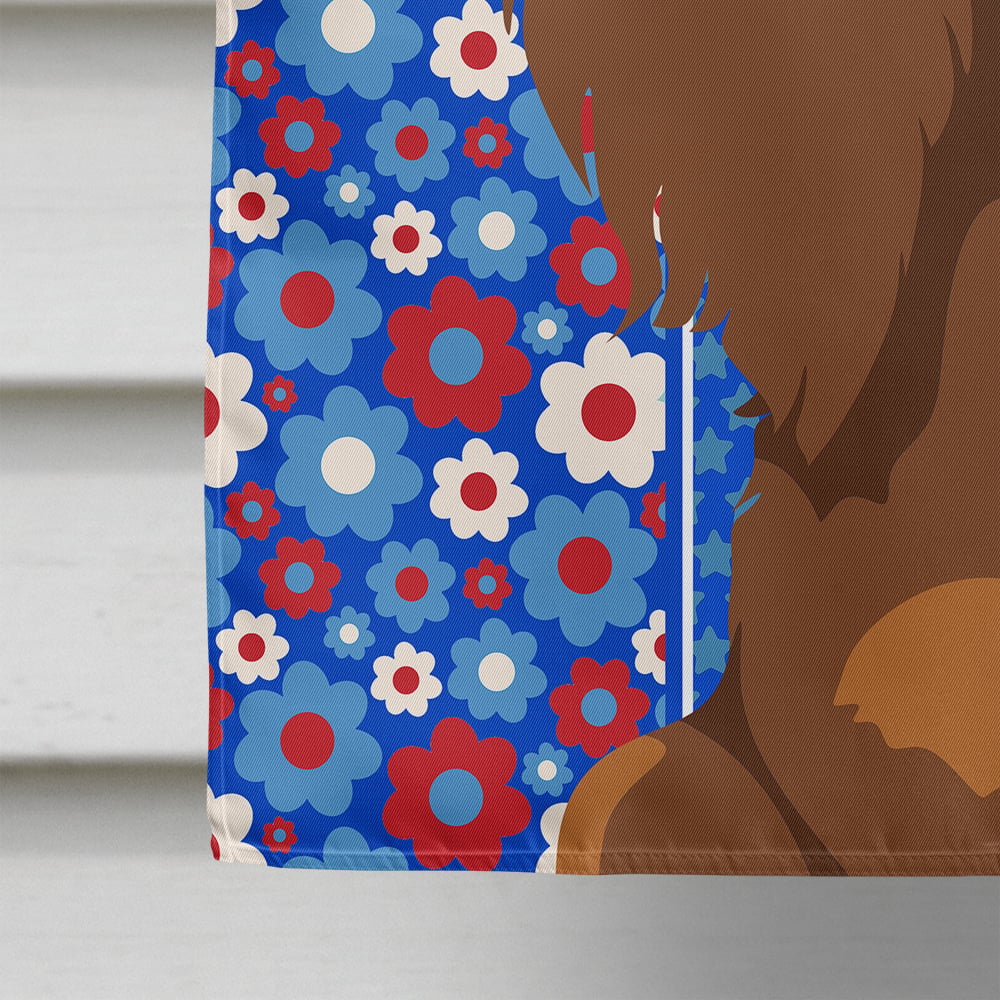 thumbnail image 4 of Longhair Chocolate and Tan Dachshund USA American Flag Canvas House Size, 4 of 5