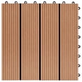 thumbnail image 5 of vidaXL 11 pcs Decking Tiles WPC 11.8"x11.8" 1 sqm Teak Color, 5 of 6