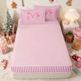 thumbnail image 4 of Manfei Initial Zipper Twin Comforter Sets with Fitted Sheet and 2 Pillowcases Christmas Zipper Bedding Set, Pink N, Pink Reversible, 4 of 7