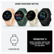 Garmin Vivoactive 6 Smartwatch Slate with Black Silicone Band Best Fitness GPS Smart watch with AMOLED Display, 11-Day Battery, 80+ Sports Apps, Advanced Activity Tracking Watch Bundle For Men &Women