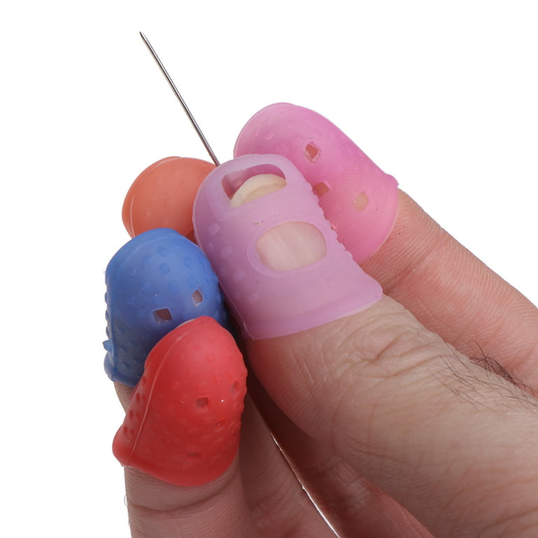 HLGDYJ Silicone Thimble Finger Protector Stitching Sewing Needlework Tool  Random Colors 