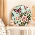 thumbnail image 3 of YladaFaie Home PVC Silent Wall Clock for Bathroom Indoor Decoration No Ticking 10 Inch Round Small Clock for Hospital Classroom Home Living Room Butterfly Patten, 3 of 7