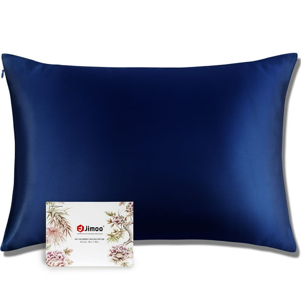 Navy blue silk clearance pillowcase