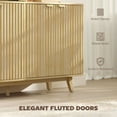 thumbnail image 4 of 55" Modern Sideboard Buffet Cabinet with Fluted Doors Wood Legs Nature Wood, 4 of 10