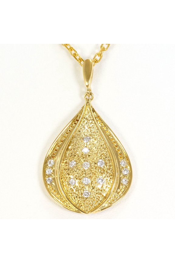 Pre-Owned 18K (18-karat) Yellow Gold Necklace with 0.22ct Diamond, Certificate of Authenticity,...