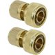 thumbnail image 1 of Conector de riego de latón de 19 mm (3/4 "), conectores de montaje rápido para manguera de riego de jardín (2 unidades), 1 of 5