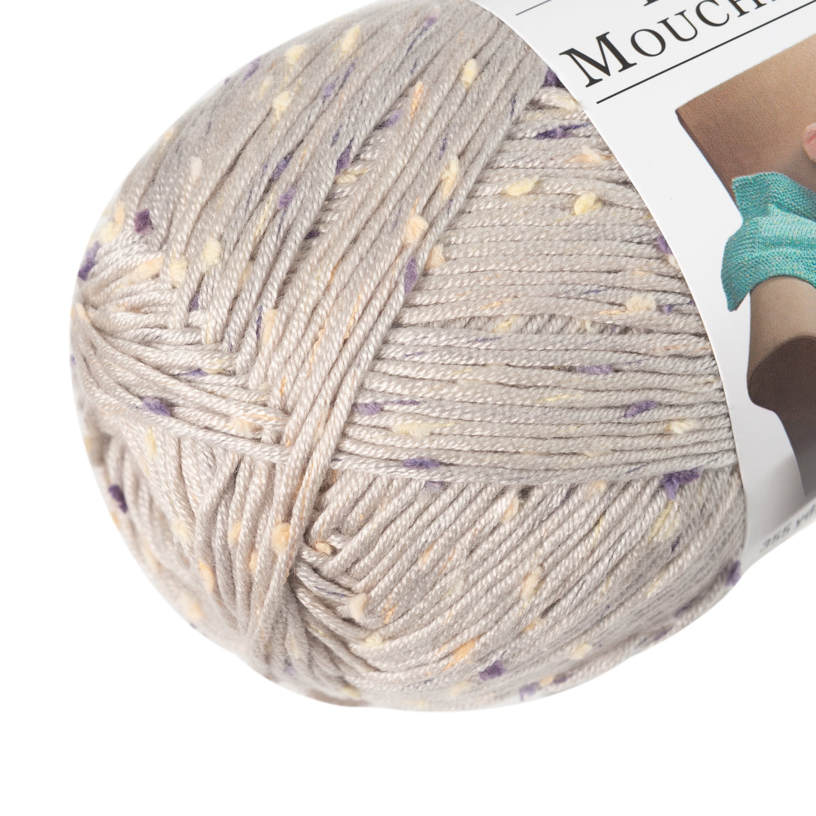 Loops & Threads Flecks Yarn - Yarn for Knitting, Crochet, Weaving, Arts & Crafts - Silver Lining, Bulk 18 Pack